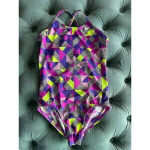 Nike Girls Size 12 Medium M Raceback One Piece Swimsuit